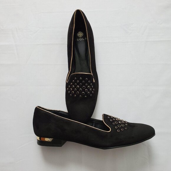 ISOLA Women’s Risa Black Suede Leather Slip-On Loafer Pump Size 8 1/2 - Picture 4 of 15